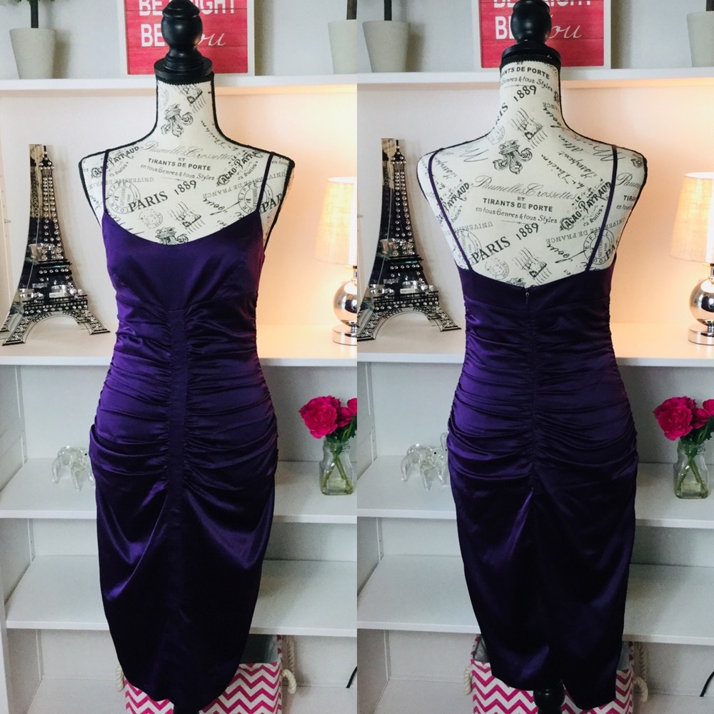 Bebe Dark Plum Midi Dress